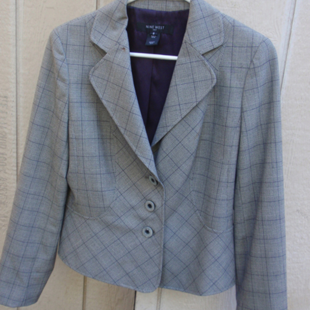Nine West Jacket - taupe with blue size 8